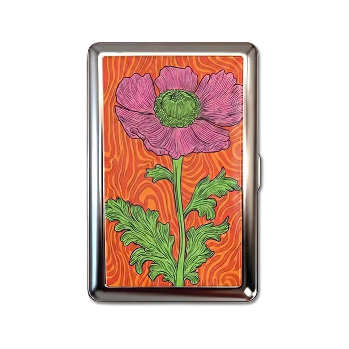 Acid Poppy Tin Cardholder Wallet Chrome