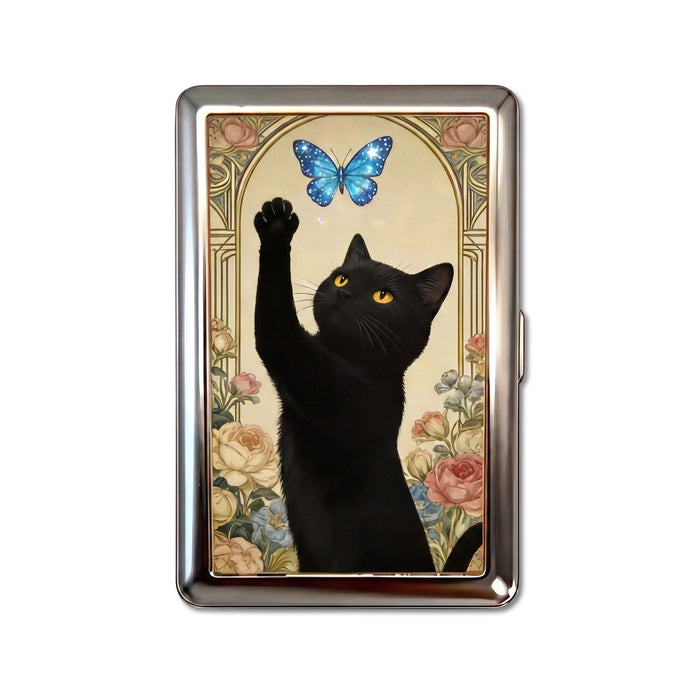 Butterfly Chaser Tin Cardholder Wallet Chrome