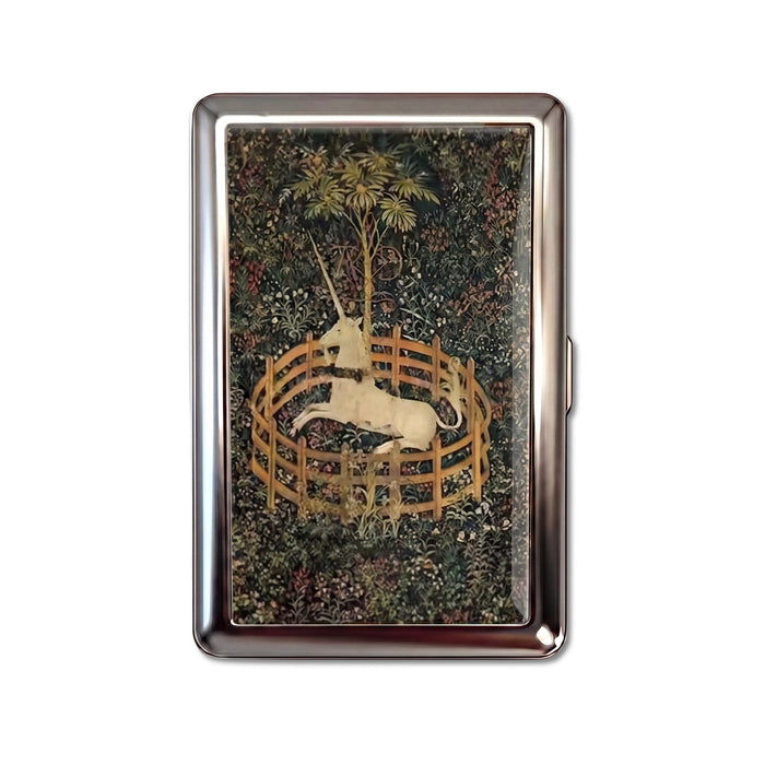 Caged Unicorn Tin Cardholder Wallet Chrome