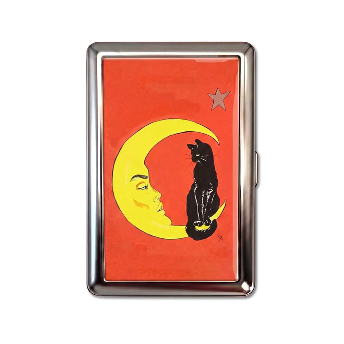 Cat & Crescent Tin Cardholder Wallet Chrome