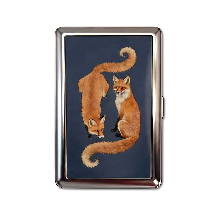 Sly Foxes Tin Cardholder Wallet Chrome Navy