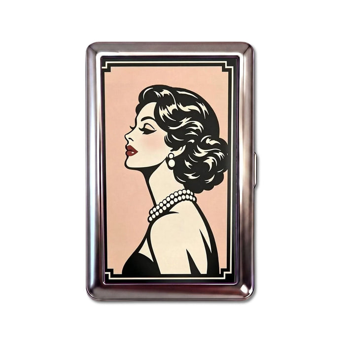 Café Society Tin Cardholder Wallet Chrome Metal