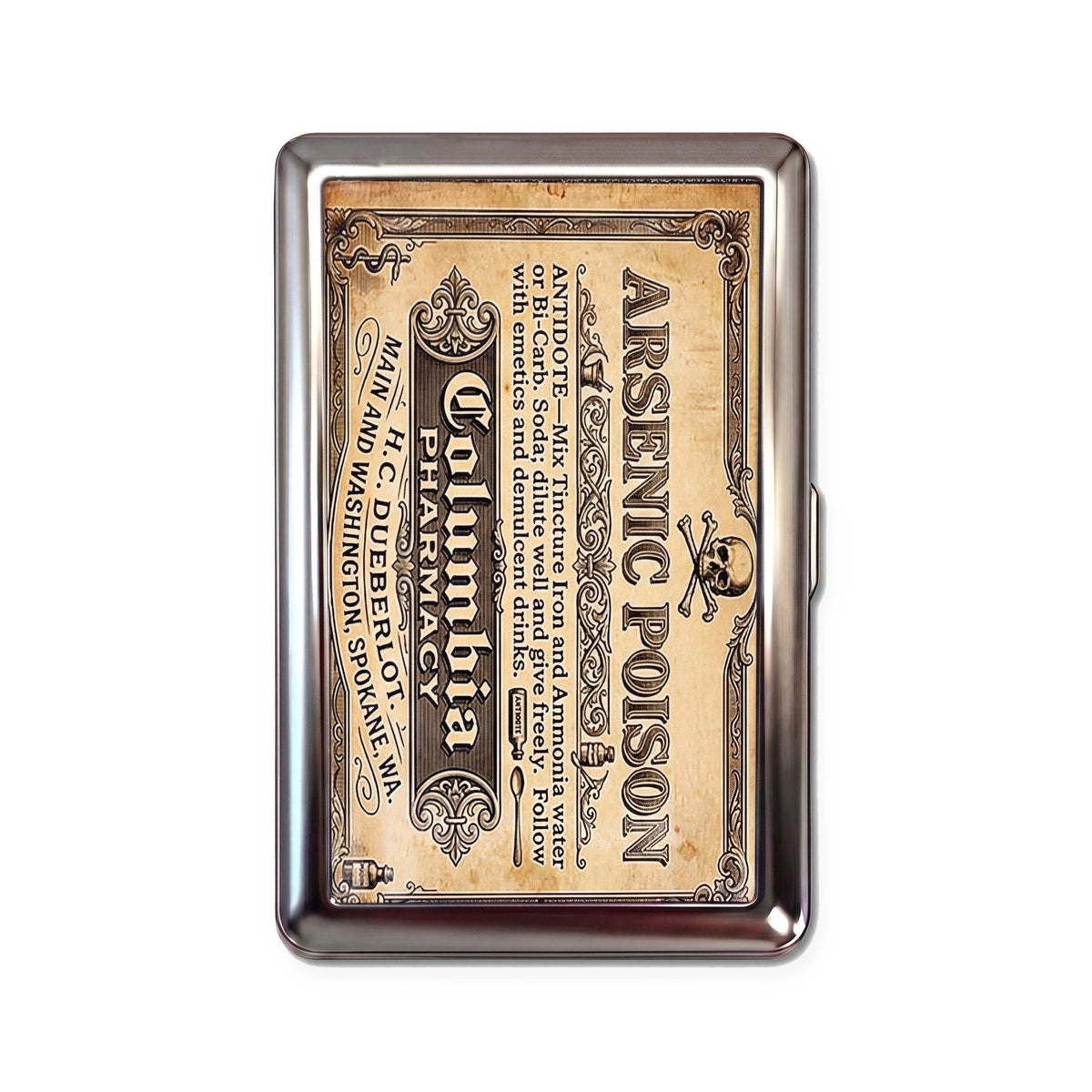 Arsenic Apothecary Tin Cardholder Wallet Chrome