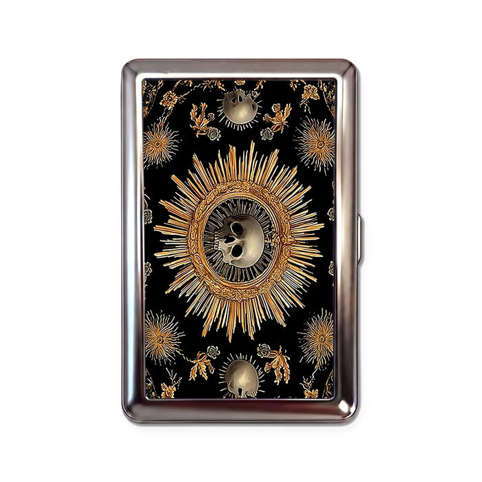Black Sun Tin Cardholder Wallet Chrome