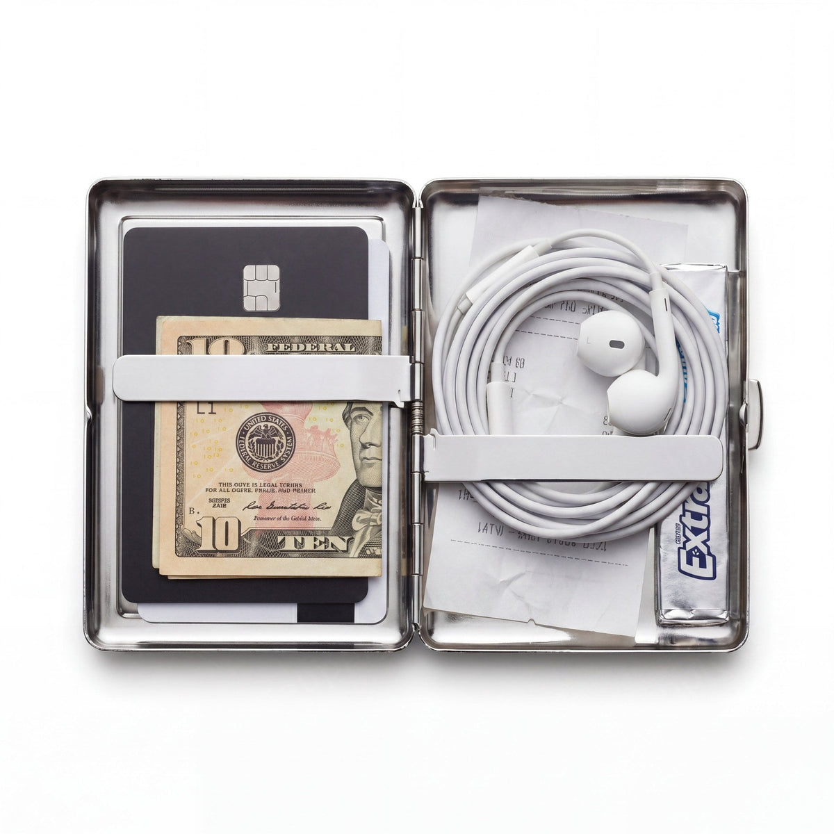 Cat & Crescent Tin Cardholder Wallet Chrome