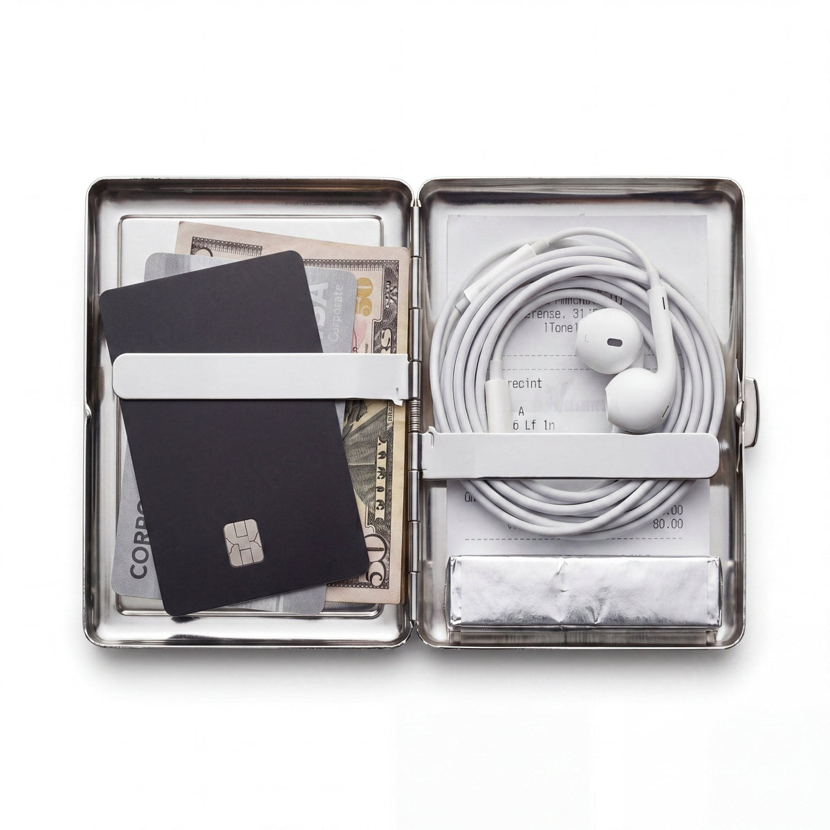 Bad Habit Tin Cardholder Wallet Chrome
