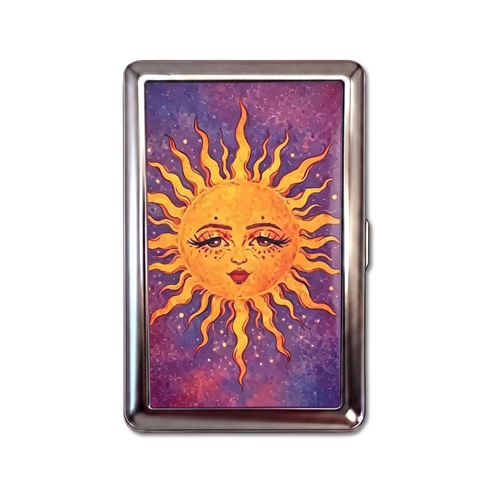 Midnight Sun Tin Cardholder Wallet Chrome