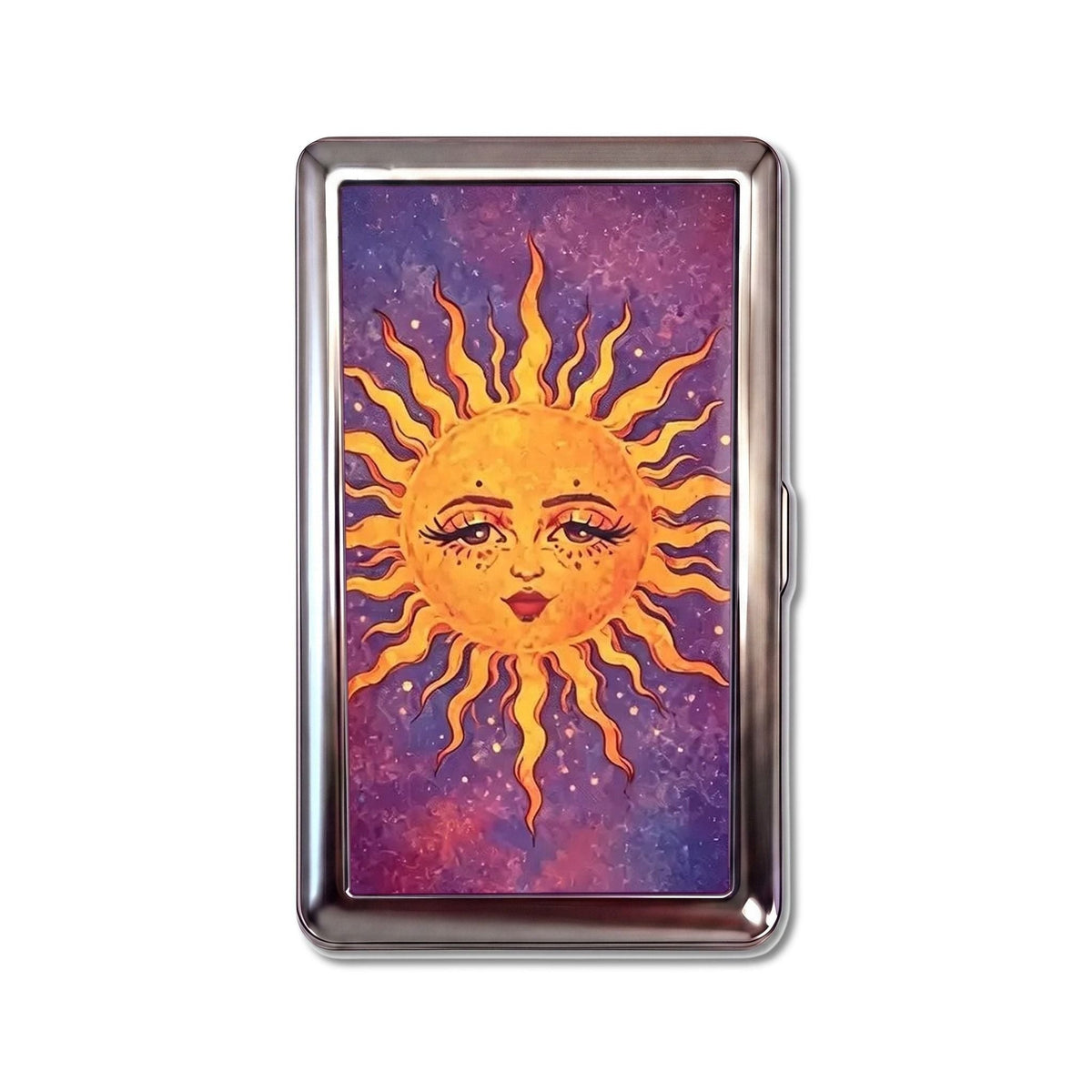 Midnight Sun Tin Cardholder Wallet Chrome