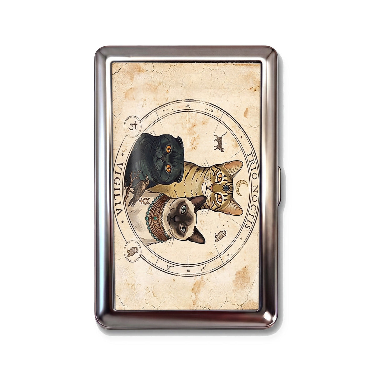 Trio Noctis Tin Cardholder Wallet Chrome