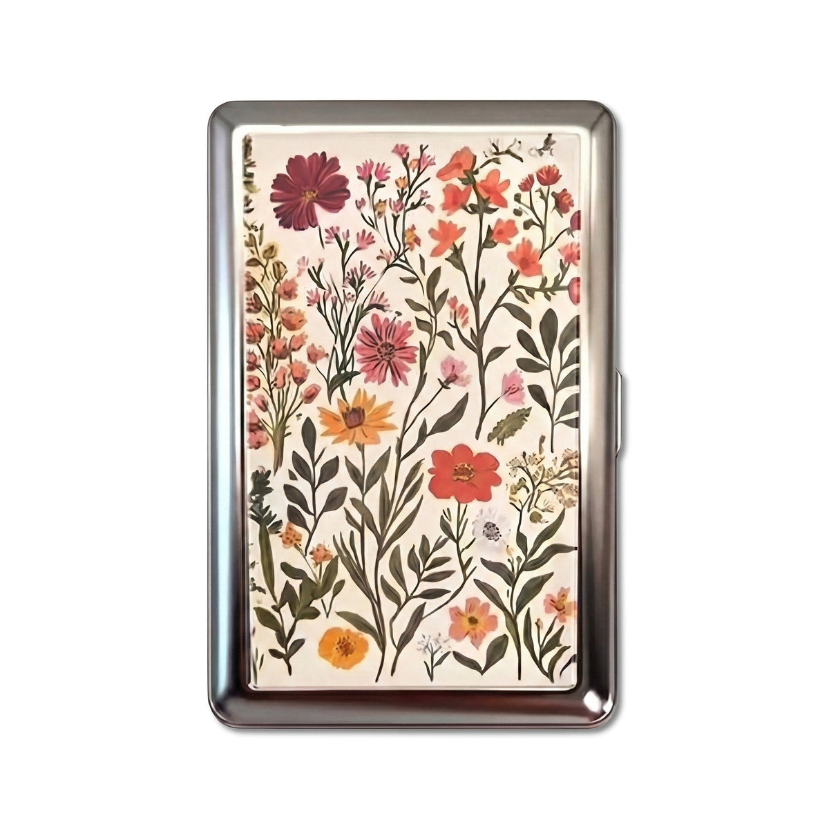 Wildflower Press Tin Cardholder Wallet Chrome