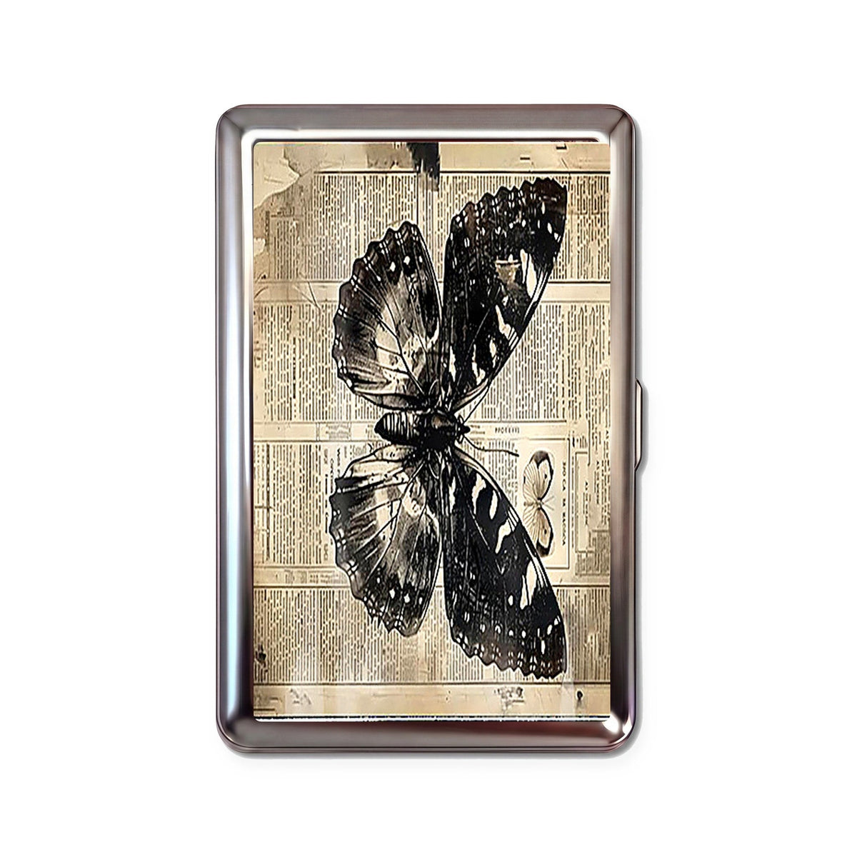 Yesterday's News Tin Cardholder Wallet Chrome